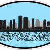 Blue Oval New Orleans Skyline Sticker