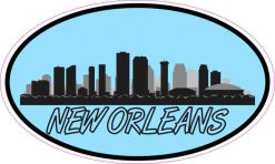 Blue Oval New Orleans Skyline Sticker