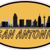 Orange Oval San Antonio Skyline Sticker