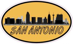 Orange Oval San Antonio Skyline Sticker
