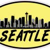Yellow Oval Seattle Skyline Sticker