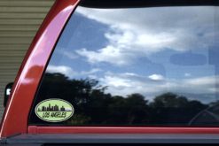 Green Oval Los Angeles Skyline Sticker