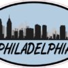 Blue Oval Philadelphia Skyline Sticker