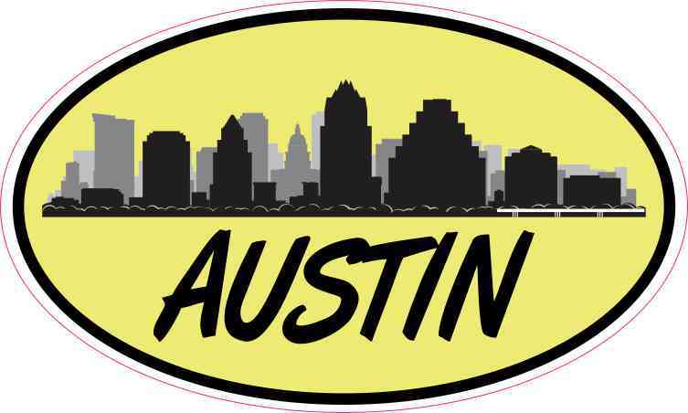 Yellow Oval Austin Skyline Sticker