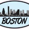 Blue Oval Boston Skyline Sticker