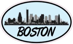 Blue Oval Boston Skyline Sticker