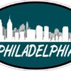 Green Oval Philadelphia Skyline Sticker