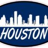 Blue Oval Houston Skyline Sticker
