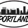 Large Letters Oval Portland Skyline Sticker