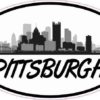 Oval Pittsburgh Skyline Sticker