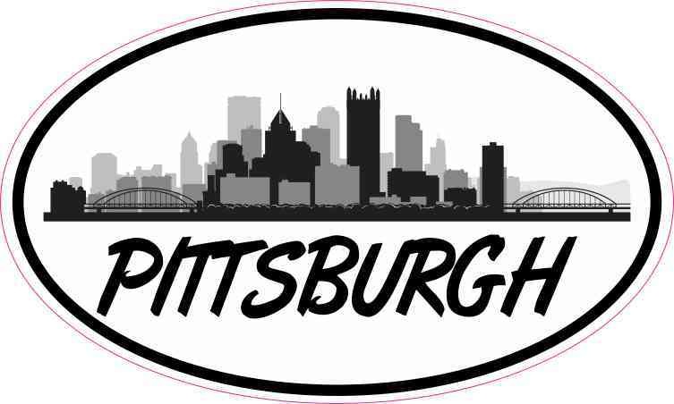 Oval Pittsburgh Skyline Sticker