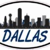 Blue Oval Dallas Skyline Sticker