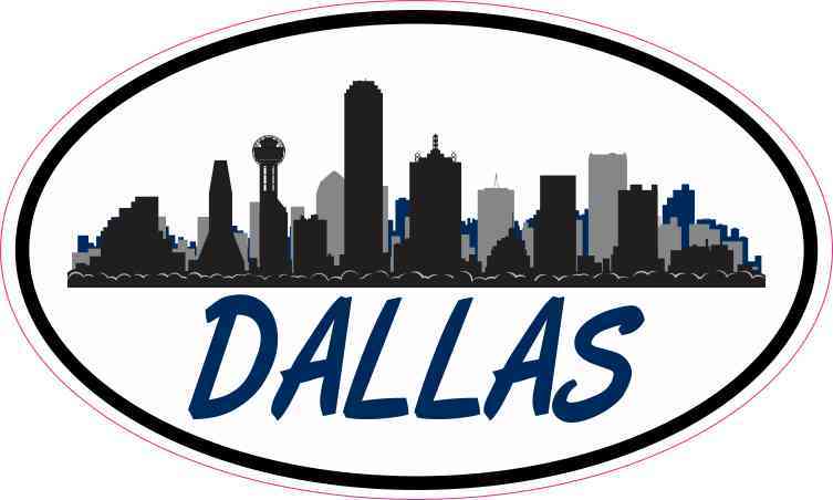 Blue Oval Dallas Skyline Sticker