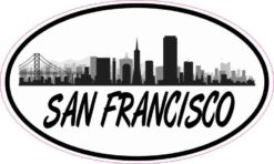 Oval San Francisco Skyline Sticker