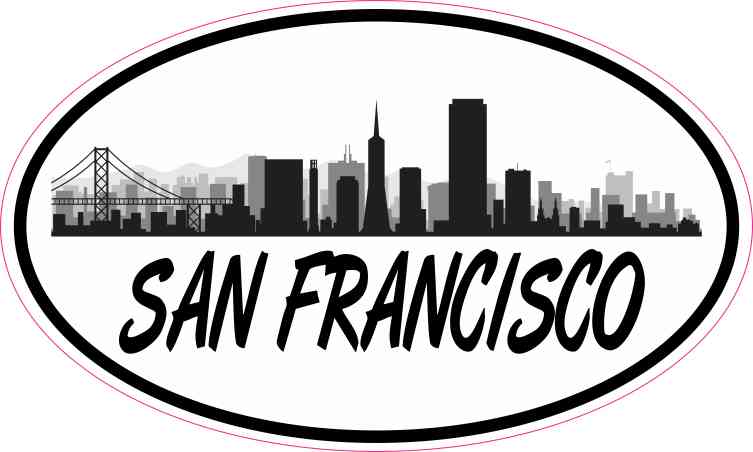 Oval San Francisco Skyline Sticker