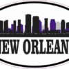 Purple Oval New Orleans Skyline Sticker