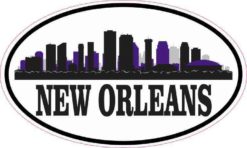 Purple Oval New Orleans Skyline Sticker