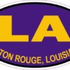 Purple and Gold Oval Baton Rouge Louisiana Sticker