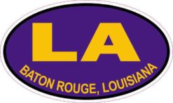 Purple and Gold Oval Baton Rouge Louisiana Sticker