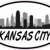 Oval Kansas City Skyline Sticker