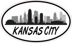 Oval Kansas City Skyline Sticker