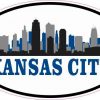 Blue Oval Kansas City Skyline Sticker