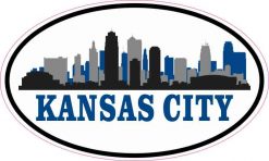 Blue Oval Kansas City Skyline Sticker