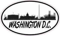 Oval Washington D.C. Skyline Sticker