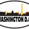 Burgundy and Gold Washington D.C. Skyline Sticker