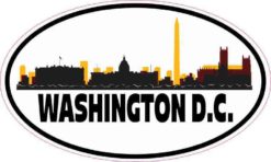 Burgundy and Gold Washington D.C. Skyline Sticker