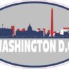 Patriotic Oval Washington D.C. Skyline Sticker