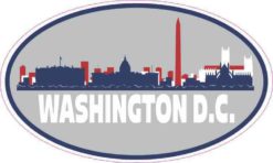 Patriotic Oval Washington D.C. Skyline Sticker