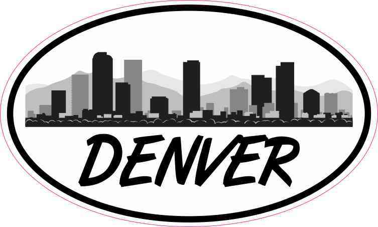Oval Denver Skyline Sticker
