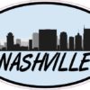 Blue Oval Nashville Skyline Sticker
