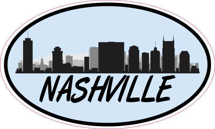 Blue Oval Nashville Skyline Sticker