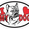French Bulldog Oval I Love My Dog Sticker