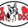 Boston Terrier Oval I Love My Dog Sticker