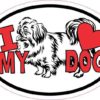 Pekingese Oval I Love My Dog Sticker