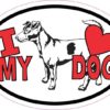 Jack Russell Oval I Love My Dog Sticker