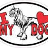 Chinese Crested Oval I Love My Dog Sticker