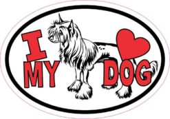 Chinese Crested Oval I Love My Dog Sticker