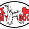 Afghan Hound Oval I Love My Dog Sticker