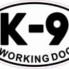 Oval K-9 Working Dog Sticker