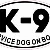 Oval K-9 Service Dog on Board Sticker