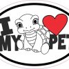 Turtle Oval I Love My Pet Sticker