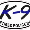 Oval Retired Police Dog Sticker