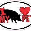 Pot-Bellied Pig Oval I Love My Pet Sticker