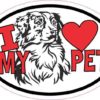 Australian Shepherd Oval I Love My Pet Sticker