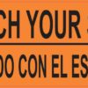 English Spanish Watch Your Step Sticker