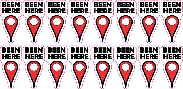 .25in x 1in Been Here Pointer Stickers